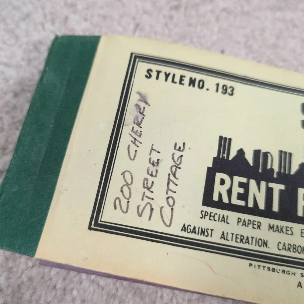 Steel City Rent Receipt Book No. 193 Used With Carbon‎ Paper Vintage 50s 60s